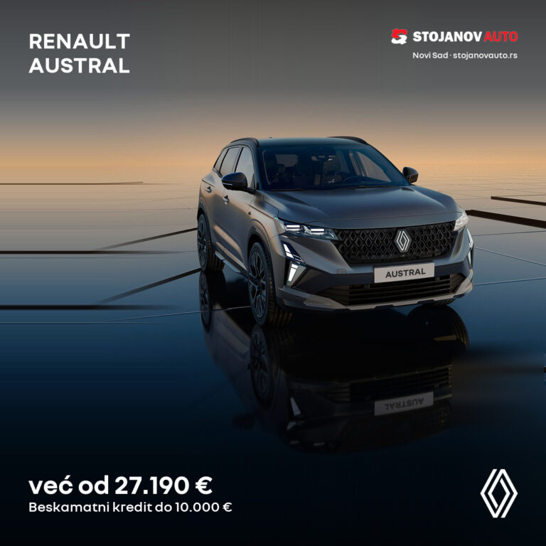 Renault Austral jesenja akcija, cena već od 27.190 €, beskamatni kredit do 10.000 €, Stojanov Auto Novi Sad
