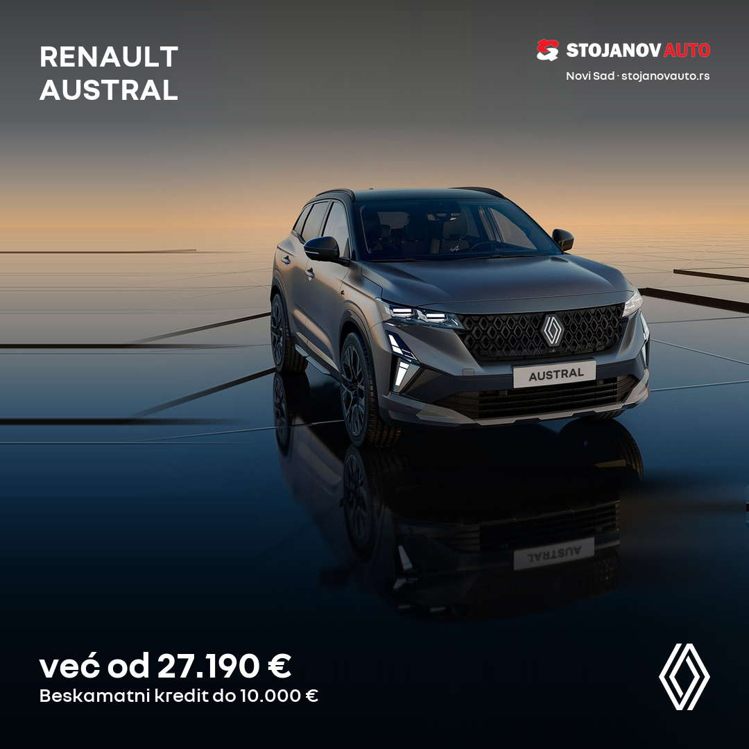 Renault Austral jesenja akcija, cena već od 27.190 €, beskamatni kredit do 10.000 €, Stojanov Auto Novi Sad