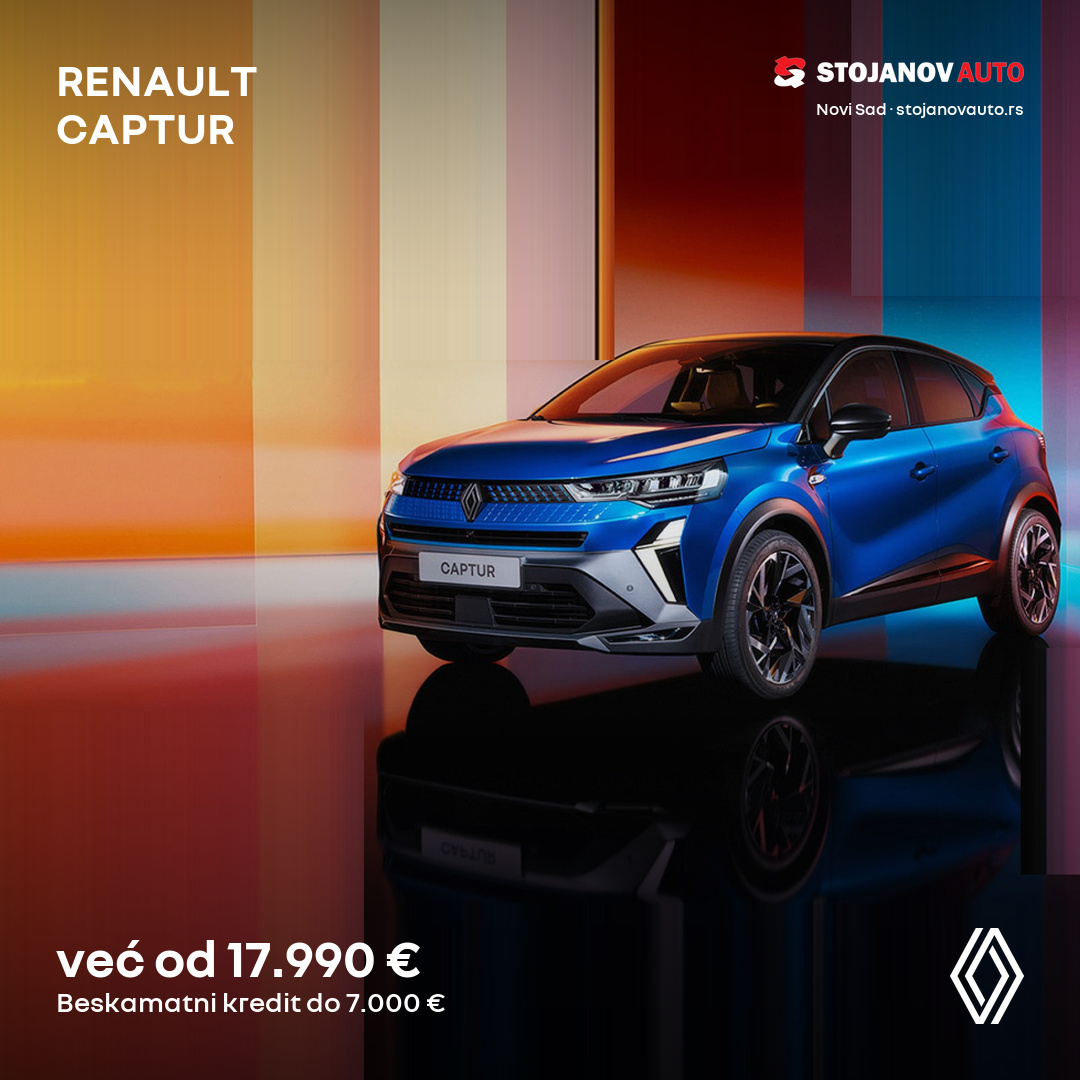Renault Captur, jesenja akcija već od 17.990 evra uz beskamatni kredit do 7.000 evra, Stojanov Auto Novi Sad